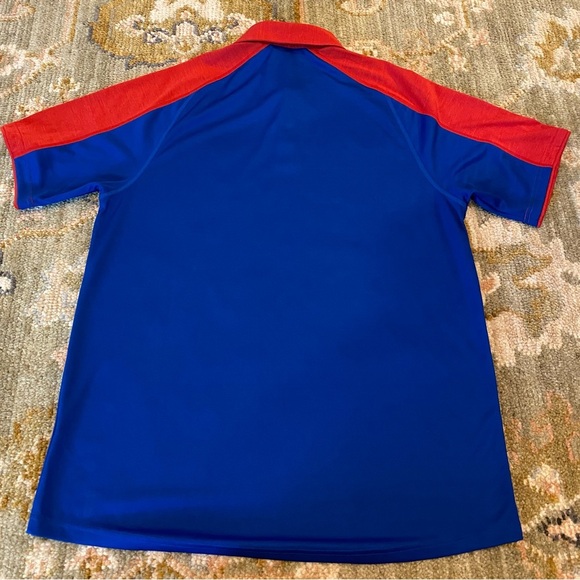 Kansas Jayhawks Adidas Polo Shirt Size Large Color Crimson And Blue - Picture 6 of 6